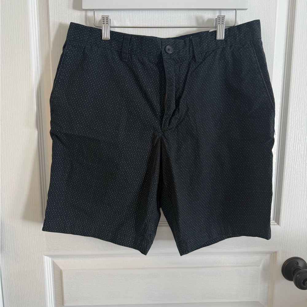 Banana Republic Black Microdot Flat-Front Shorts